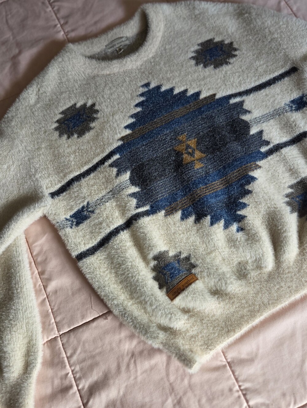 Simply Southern Cream Aztec Pattern Sweater - Picture 2 of 11